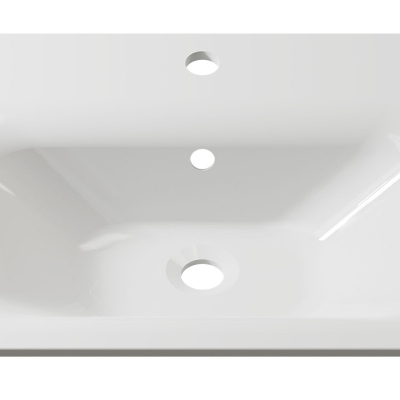 Nábytok do kúpeľne MERAF - biely / lesklý biely + LED, sifón a umývadlo ZDARMA