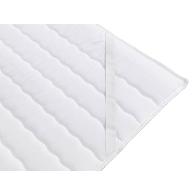 Boxspringová jednolôžková posteľ 100x200 PORFIRO 1 - biela ekokoža / hnedá 2, ľavé prevedenie + topper ZDARMA