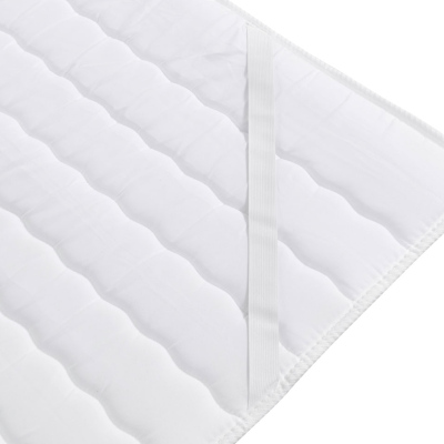 Boxspringová jednolôžková posteľ 100x200 PORFIRO 1 - biela ekokoža / béžová, ľavé prevedenie + topper ZDARMA