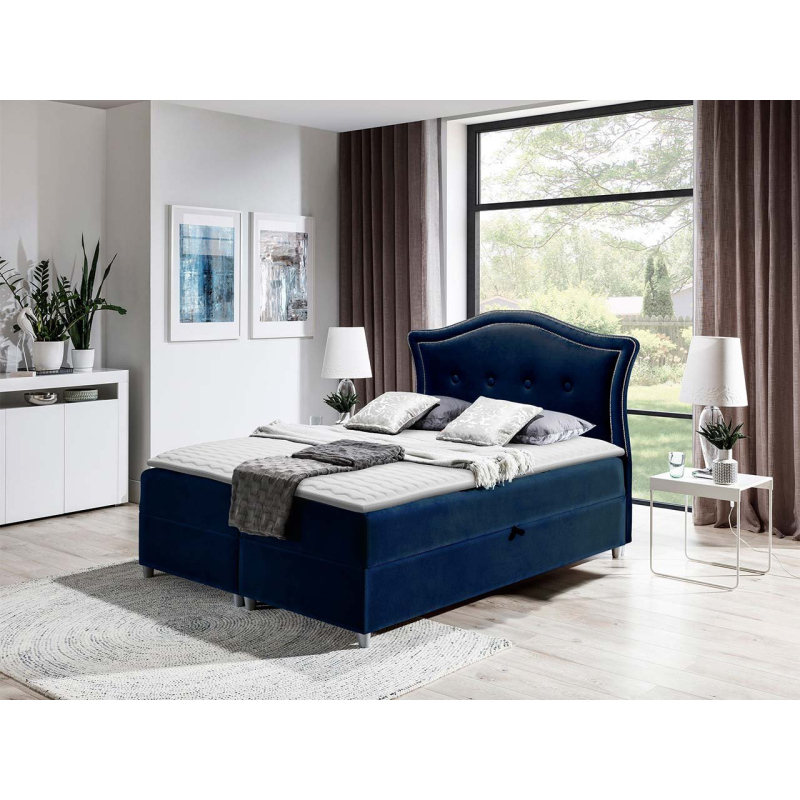 Kontinentálna manželská posteľ 140x200 VARIEL 1 - modrá + topper ZDARMA