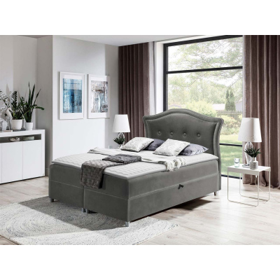 Kontinentálna jednolôžková posteľ 120x200 VARIEL 1 - šedá + topper ZDARMA
