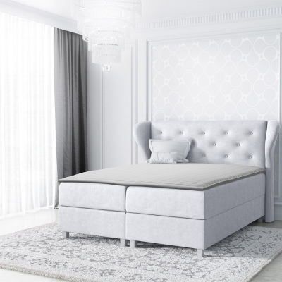 Hotelová manželská posteľ 200x200 TANIS - šedá + topper ZDARMA