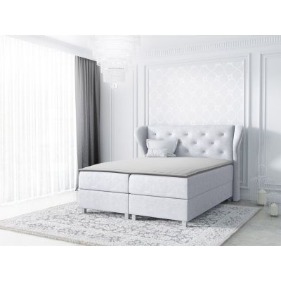 Hotelová manželská posteľ 180x200 TANIS - šedá + topper ZDARMA