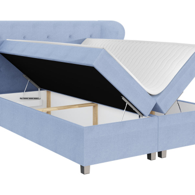 Hotelová manželská posteľ 160x200 TANIS - modrá + topper ZDARMA