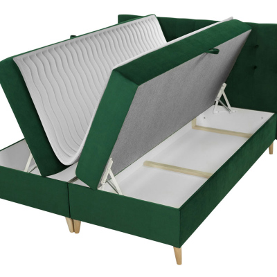 Boxspringová dvojlôžková posteľ 180x200 SERAFIN - krémová + topper ZDARMA