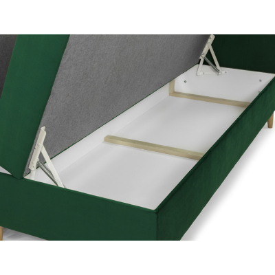 Boxspringová jednolôžková posteľ 120x200 SERAFIN - krémová + topper ZDARMA