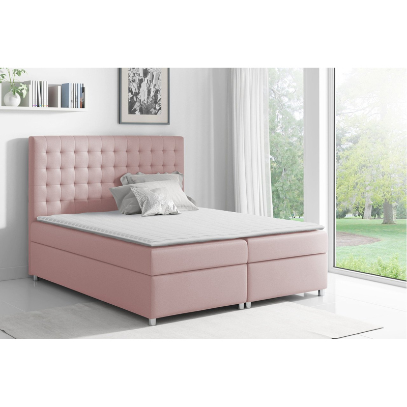 Hotelová manželská posteľ 200x200 SARITA - ružová + topper ZDARMA