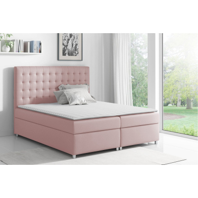 Hotelová manželská posteľ 200x200 SARITA - ružová + topper ZDARMA