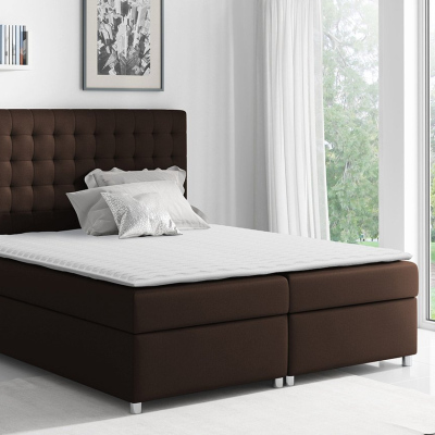 Hotelová manželská posteľ 180x200 SARITA - hnedá + topper ZDARMA