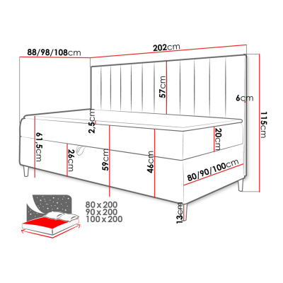 Kontinentálna jednolôžková posteľ 90x200 ROCIO 2 - biela ekokoža / žltá + topper ZDARMA