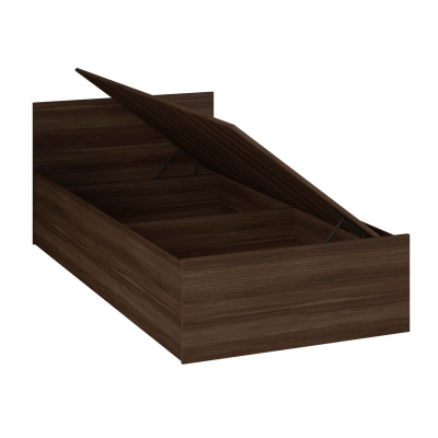 Jednolôžková posteľ s úložným priestorom a matracom 90x200 YURIKO - jaseň tmavý