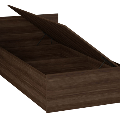 Jednolôžková posteľ s úložným priestorom 90x200 YURIKO - jaseň tmavý