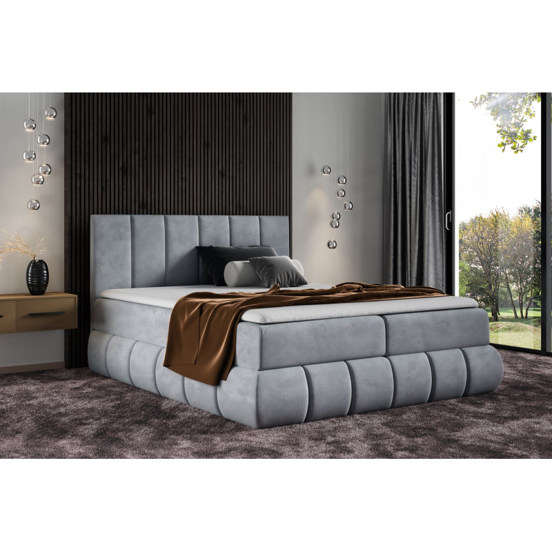 Dizajnová čalúnená posteľ 120x200 VENY - sivá + topper ZDARMA