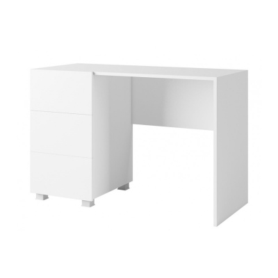 Písací stôl CHEMUNG - biely / lesklý biely