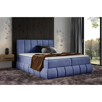 Dizajnová čalúnená posteľ 160x200 VENY - modrá + topper ZDARMA