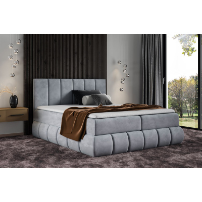 Dizajnová čalúnená posteľ 160x200 VENY - sivá + topper ZDARMA