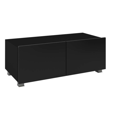 TV stolík 100 cm CHEMUNG - čierny / lesklý čierny