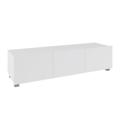 TV stolík 150 cm CHEMUNG - biely / lesklý biely