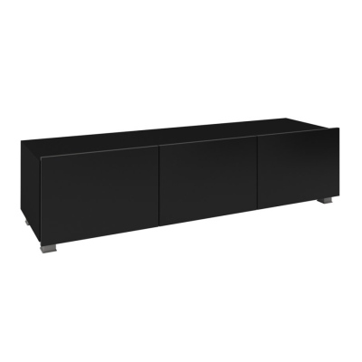 TV stolík 150 cm CHEMUNG - čierny / lesklý čierny