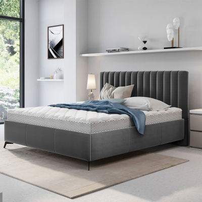 Manželská posteľ s úložným priestorom 160x200 TANIX - šedá