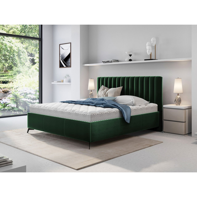 Manželská posteľ s úložným priestorom 160x200 TANIX - zelená
