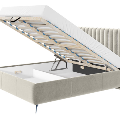 Manželská posteľ s úložným priestorom 160x200 TANIX - béžová