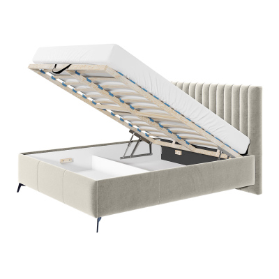 Manželská posteľ s úložným priestorom 140x200 TANIX - šedá