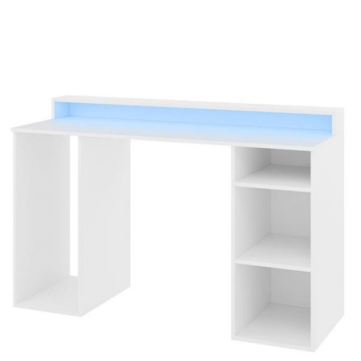 PC stôl s LED osvetlením PACHO 1 - biely