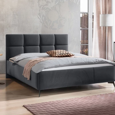 Manželská posteľ s úložným priestorom 180x200 TERCEIRA - šedá