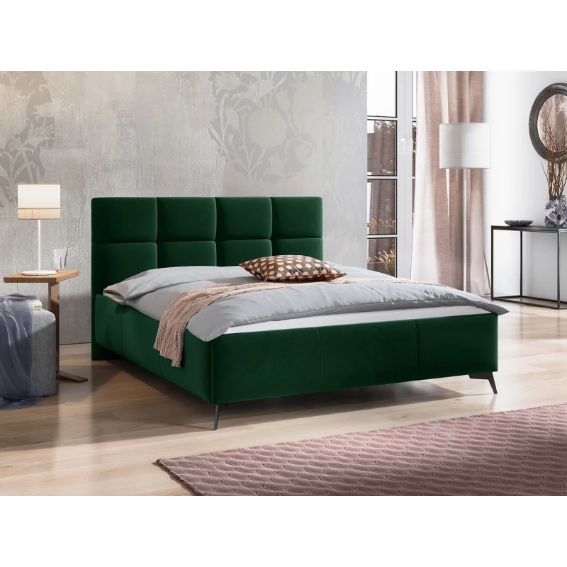Manželská posteľ s úložným priestorom 160x200 TERCEIRA - zelená