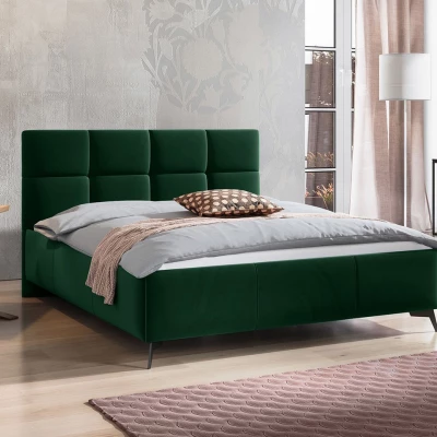Manželská posteľ s úložným priestorom 140x200 TERCEIRA - zelená