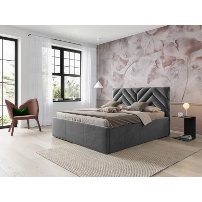 Manželská posteľ s úložným priestorom 180x200 SUELA - šedá