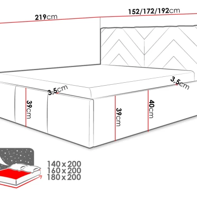 Manželská posteľ s úložným priestorom 160x200 SUELA - béžová