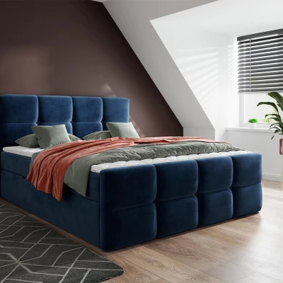 Boxspringová manželská posteľ 180x200 SEVERO - modrá