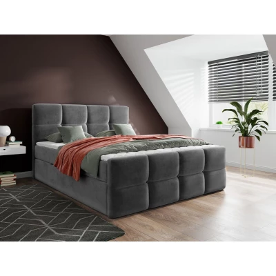 Boxspringová manželská posteľ 160x200 SEVERO - šedá