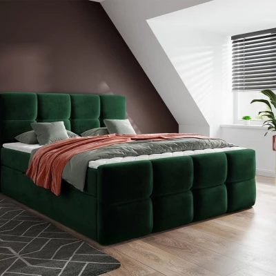 Boxspringová manželská posteľ 160x200 SEVERO - zelená