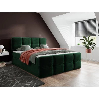 Boxspringová manželská posteľ 160x200 SEVERO - zelená