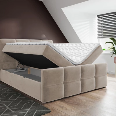 Boxspringová manželská posteľ 160x200 SEVERO - šedá