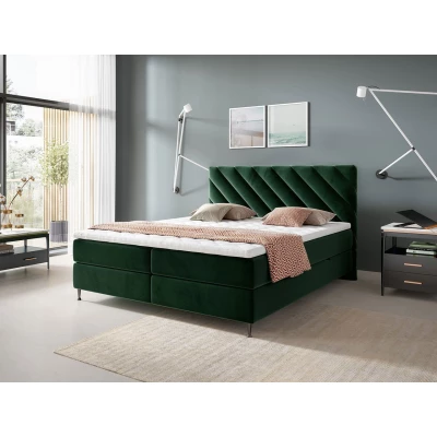 Kontinentálna manželská posteľ 160x200 SATURNIN - zelená
