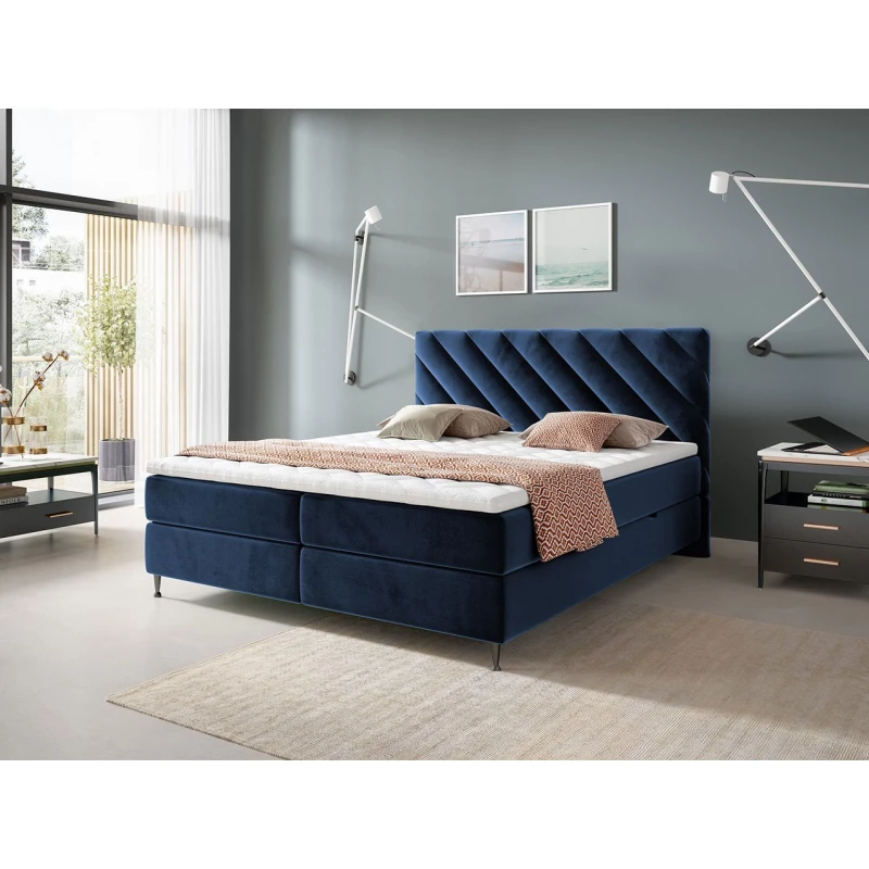 Kontinentálna manželská posteľ 140x200 SATURNIN - modrá