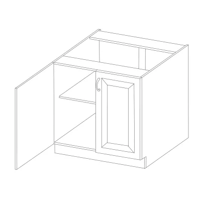 Dolná dvojdverová skrinka SAEED - šírka 60 cm, šedá / biela