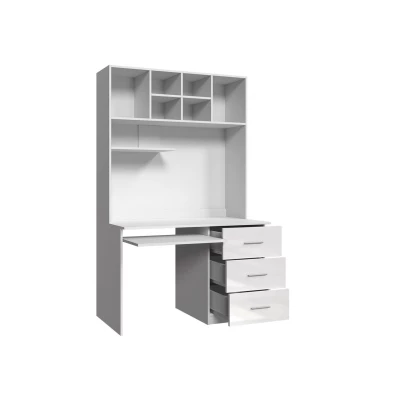 Písací stôl s policami RENI 3 - biely / šedý