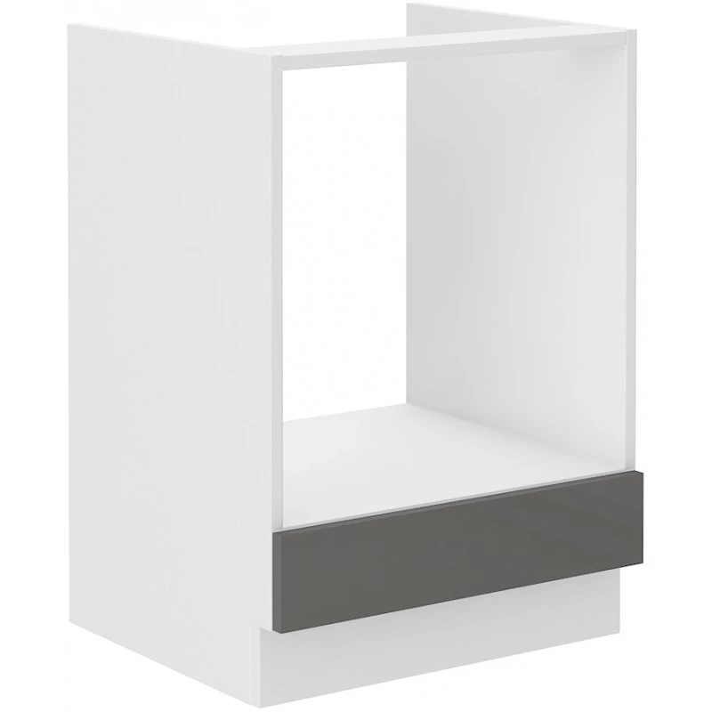 Sporáková skrinka SAEED - šírka 60 cm, šedá / biela