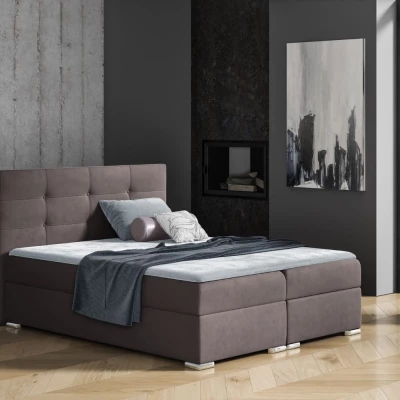 Boxspringová posteľ STELA - 200x200, hnedá + topper ZDARMA