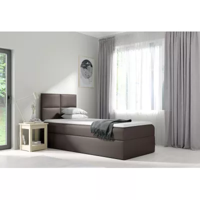 Čalúnená jednolôžková posteľ SONIA - 100x200, šedá + topper ZDARMA