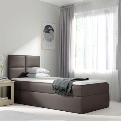 Čalúnená jednolôžková posteľ SONIA - 80x200, šedá + topper ZDARMA
