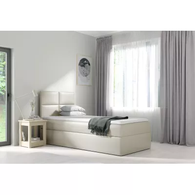 Čalúnená jednolôžková posteľ SONIA - 90x200, béžová + topper ZDARMA