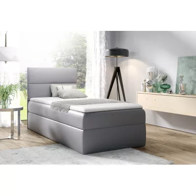 Čalúnená jednolôžková posteľ OLENA - 100x200, strieborná + topper ZDARMA