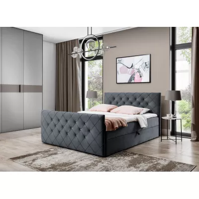 Boxspringová posteľ LENKA - 120x200, šedá + topper ZDARMA