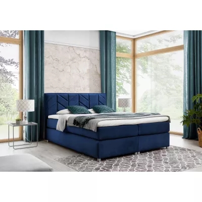 Čalúnená posteľ GALINA - 120x200, modrá + topper ZDARMA